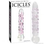 Luxus üveg dildó 18 cm, Icicles No 7